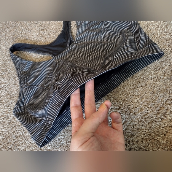 Tek Gear Black and Gray Striped Sports Bra - Picture 5 of 11